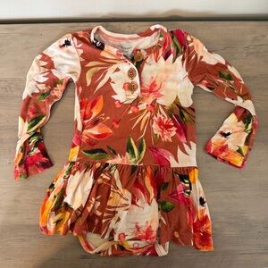 Posh Peanut Floral Long Sleeve Ruffled Fall Twirl Dress 6-12 Months
